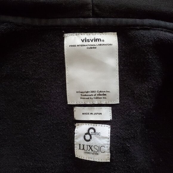 Men's VISVIM Black Zip-Up Hoodie Size 3 Made In Japan VGUC - Picture 5 of 8